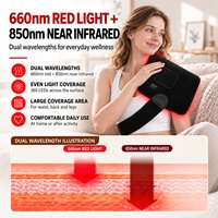 Coussin de thérapie infrarouge proche à 360 LED avec minuterie pulsée, double longueur d'onde, pour le dos, la taille, les épaules et les genoux
