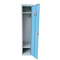 Casier en acier coloré à porte simple, démontable, résistant à la rouille, pour le rangement des vêtements des employés, idéal pour dortoir et salle de sport