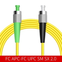 Kabel Patch Fiber Optik Single Mode Simplex 1 Core FC SC SM 9/125um OS2 G652D G657A1 Panjang Sesuai Pesanan, Kabel Jumper Berjaket Kuning