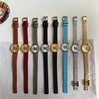 Jam Tangan Wanita Model Baru dengan Tali Baja Tahan Karat dan Kulit, Jam Tangan Wanita Motif Bunga, Jam Tangan Berlian