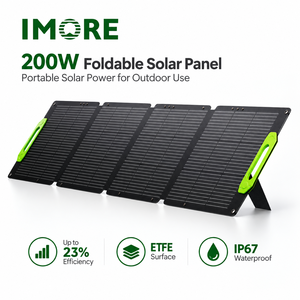 <b>200W</b> Foldable <b>Solar</b> <b>Panel</b> 27.95V Voc 23.20V Vmp ETFE IP67 MC4 for Portable Power Stations Camping and Travel Applications - Product Image 5