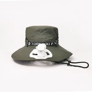 Sommer Wide Brim Fishing Hut kappen für Männer UV-Schutz im Freien Verstellbarer Riemen Fan Hat Mit Boonie Bucket Hat