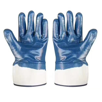 GD4004 Gants de travail résistants avec revêtement en nitrile bleu Gants de sécurité antidérapants résistants à l'huile en nitrile trempé Gants de sécurité de qualité supérieure