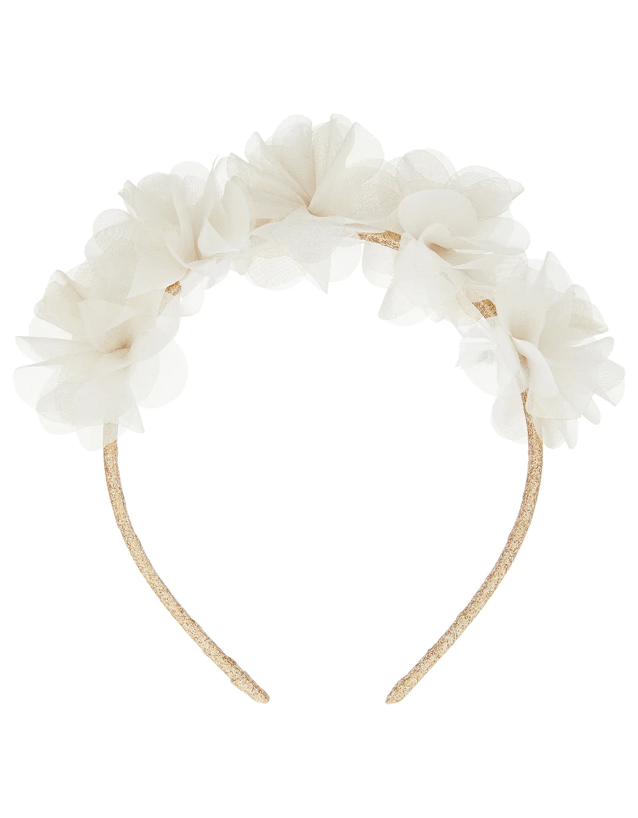 Long Lanh Hoa Headband Set Trắng Voan Hoa Tóc Ban Nhạc Với Clip Hoa Corsage Headband