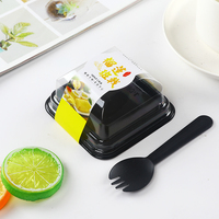 Prix usine Mini Conteneur Emballage Donut Pâtisserie Noir Dessert Boîte Transparente Unique Mochi Boîte pour Emballage Alimentaire