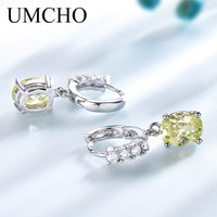 Luxe Valentines Gift Zirconia Citrien Diamond S925 Sterling Zilveren Bruids Oorbellen Hoops