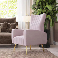 Fauteuil d'appoint en velours nordique confortable et rembourré en gros