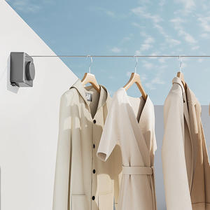 Corde à linge invisible rétractable en fil d'acier, fixation murale, pour usage intérieur, salle de bain, balcon - Product Image 2