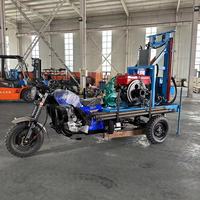 Foreuse de puits d'eau à tricycle 25 CV économique, machine de forage de 100 m de profondeur pour l'approvisionnement rural