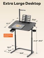 Großer, höhenverstellbarer TV-Tisch mit Neigungsfunktion zum Essen, Arbeiten, Schreiben, Zeichnen, Liegetisch, Couch-Schreibtisch mit LED-Licht und Getränkehalter