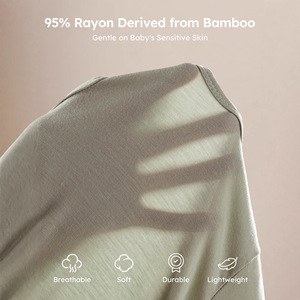 Combinaison-pyjama une pièce en fibre de bambou pour nouveau-nés, à manches longues et pieds intégrés, avec fermeture éclair, idéale également comme vêtement d'intérieur - Product Image 3