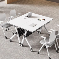 Meubles de bureau modulaires contemporains portables, table de conférence extensible avec pieds en aluminium pour le bureau à domicile