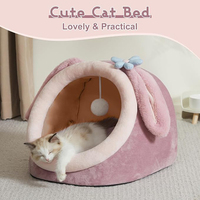 Vente en gros de lits pour animaux de compagnie personnalisés, couverts et intérieurs, pour l'hiver, avec porte, confortables, douillets et apaisants, pour chiens et chats