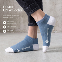 Chaussettes basses personnalisées pour hommes, colorées, décontractées, douces, respirantes, avec logo, OEM ODM