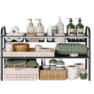 Organizzatore Espandibile a 2 Livelli NETEL per Sotto Lavello e Armadietto, in Metallo Resistente alla Ruggine, con 4 Cestelli e Pannelli per Riporre Scarpe in Bagno - Product Image 3