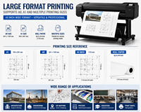Plotter de Formato Grande TX4200 de 44 Pulgadas, Impresora para Dibujos de Ingeniería CAD, Máquina de Impresión de Pósteres