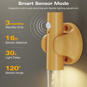 Lampe de nuit intelligente à détection de présence humaine, appliques murales rechargeables, lampes murales magnétiques pour chambre à coucher, escalier, toilettes, armoire - Product Image 4