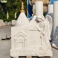 Pierre tombale en marbre blanc pour bébé, avec sculpture de château, pierre commémorative pour enfant, personnalisable, style européen, pour cimetière extérieur