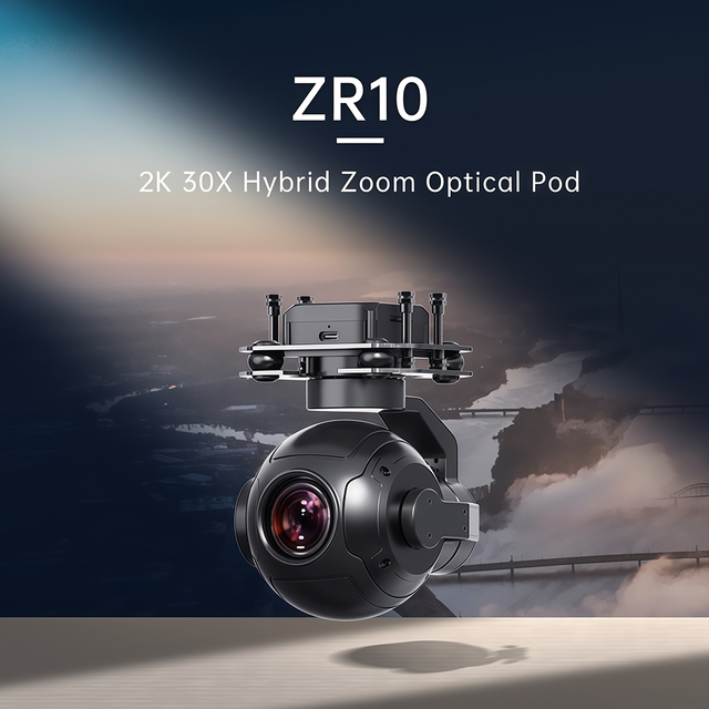SIYI ZR10 Gimbal Camera 3-Axis Stabilizer 2K 4MP 30X Hybrid Zoom HDR Starlight Night Vision Lightweight Professional PTZ Camera