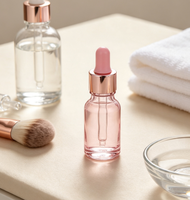 Flacons compte-gouttes roses de 10 ml, 30 ml, 50 ml, 100 ml, flacons de recharge en verre vides pour sérum cosmétique