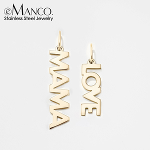 Pendentif Emanco tendance en acier inoxydable plaqué <span class=keywords><strong>or</strong></span> avec breloque MaMa, accessoire délicat pour <span class=keywords><strong>femme</strong></span>, idéal pour la fête des Mères - Product Image 3