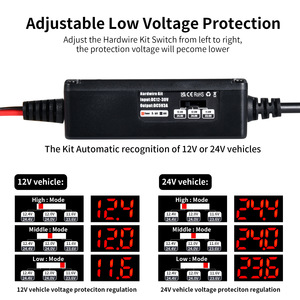 Câble abaisseur de tension pour voiture 12V/24V vers 5V 3A avec affichage de la tension, protection contre les coupures de courant et tension réglable L176 - Product Image 3