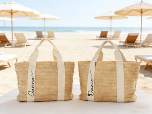 Grand sac fourre-tout de plage en paille tressée, sac à bandoulière léger et grande capacité pour les vacances d'été, sac à bandoulière en paille pour femme - Product Image 2