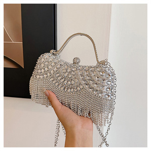 Bolsos de Noche Clásicos de Moda para Mujer al por Mayor a Precio de Fábrica, Bolsos de Mano con Cuentas de Cristal, Correa de Cadena de Poliéster, Cierre Magnético - Product Image 4