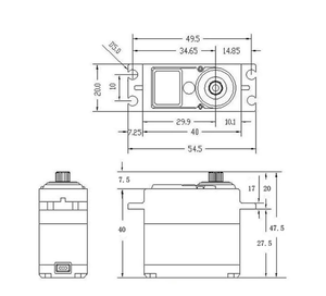 Cho dsservo ds3235 kỹ thuật số <span class=keywords><strong>RC</strong></span> <span class=keywords><strong>servo</strong></span> 25kg mô-men xoắn cao không thấm nước kim loại bánh cho robot <span class=keywords><strong>RC</strong></span> xe AGV tự động hóa công nghiệp <span class=keywords><strong>RC</strong></span> bộ phận - Product Image 3