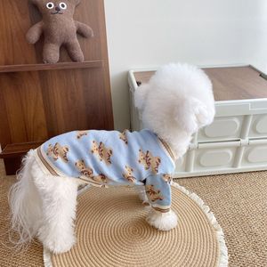 Pull tricoté pour animaux de compagnie, motif ours bleu, vêtements d'hiver pour petits chiens, Bichon Frise, caniche, Schnauzer, Teddy Cat, vêtements confortables - Product Image 3