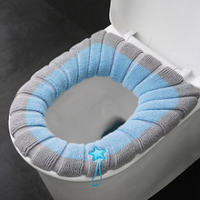 Toilet Seat Cover Fleece Lined Thickened Handle Plush Warm Universal Washable Autumn Winter Home Use - Product Image 4
