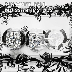 Most Selling Zircon <b>Stud</b> <b>Earrings</b> for Women 18K Solid Gold Wedding Party Daily Wear <b>Fine</b> Jewelry Wholesale Price - Product Image 3