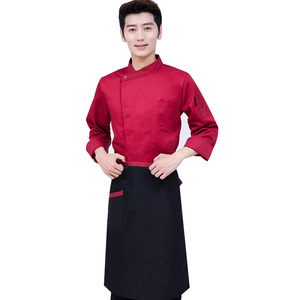 เสื้อเชฟแบบยูนิเซ็กซ์ เสื้อเชฟแขนยาวสำหรับผู้ชาย ชุดยูนิฟอร์มทำอาหารในครัวร้านอาหาร เสื้อเชฟ - Product Image 2