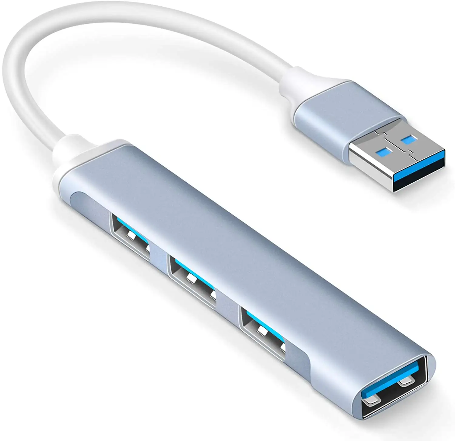 ฮับ USB สำหรับต่อพ่วง,ฮับ USB 3.0 4พอร์ตฮับ2.0ตัวแยกอะแดปเตอร์ USB อลูมิเนียมอัลลอย