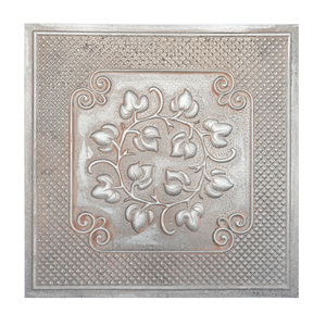 Phong cách hiện đại 3D nổi PVC Tấm trần 24x24 thả bảng tường gạch phong sắt hình vuông chống cháy cho khách sạn - Product Image 1