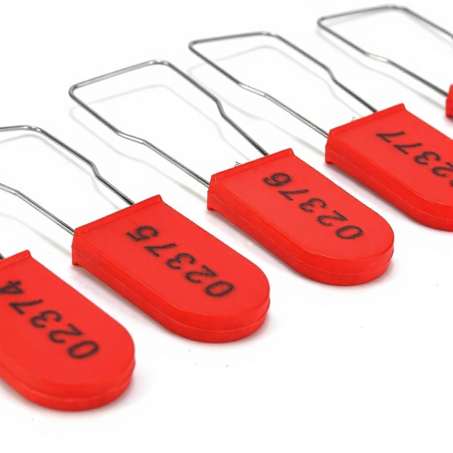 Plastic Wire Padlocks Numbered Security Seals Electric Meter Seal Disposable Anti-Tamper Locks Red