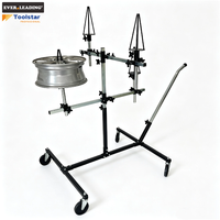 Support de peinture pour jantes en métal de luxe, réglable en hauteur, avec 4 roulettes pivotantes et 2 freins, pour atelier de réparation automobile