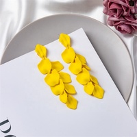 Anting-anting Juntai akrilik mode baru anting-anting bunga daun rumbai panjang warna-warni untuk wanita