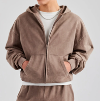 Sweat à capuche pour homme de haute qualité, logo personnalisé imprimé, couleur unie, style vintage délavé à chaud, brodé, en molleton doux