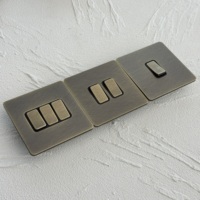 Interrupteur à bascule mural rétro de luxe 86, cadre en acier inoxydable, texture à motifs aléatoires vert bronze, norme britannique USB-C