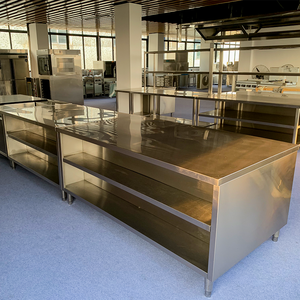 HELAXEN Ticari Paslanmaz Çelik Tezgah Ayarlanabilir Yükseklikli Ayaklar 300kg/m Yük Kapasitesi-Mutfak Hazırlık İstasyonu Temiz Hijyenik - Product Image 3