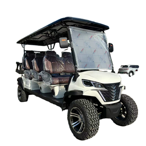Carrito de golf todoterreno eléctrico blanco y negro, 5-6 asientos, 72V, 30-50 Km/h, rango de 90km, carrito turístico - Product Image 1