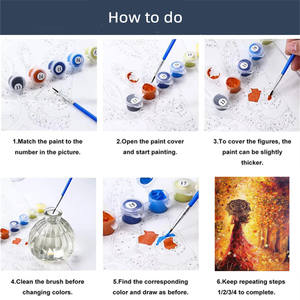 Kit de Pintura por Números - Jarrón <span class=keywords><strong>Lila</strong></span> con Taza de Té, Arte Floral para Pared - Product Image 6