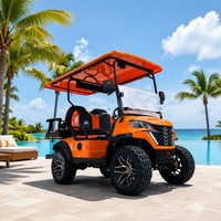Voiturette de golf à essence 300cc 4 places 4 temps avec pneus tout-terrain - Buggy de golf à essence haute puissance 13KW pour complexe hôtelier et ferme