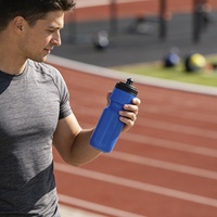 600ml Bouteille d'eau en plastique HDPE sans BPA pour le sport, le cyclisme et les boissons promotionnelles en plein air