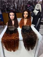 Perruque Lace Front Brésilienne 13x6 sans colle, en cheveux humains vierges naturels, avec ondulations profondes bouclées birmanes et dentelle HD transparente complète