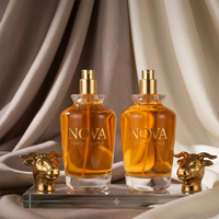 Flacon de parfum de luxe vide en verre 50ml 100ml, avec capuchon tête d'animal doré mat en carton, rechargeable, brume fine, haute qualité, pour fragrance