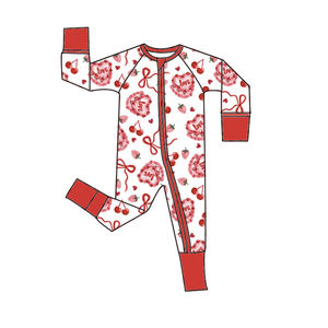 Piyama Bambu Beritsleting Kustom dan Personal, Grosir Piyama Bayi Balita Beritsleting dengan Kaki Terbungkus untuk Bayi Baru Lahir - Product Image 3