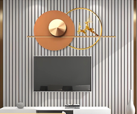 Panneau ondulé en bois écologique PVC Y Board, fibre de bambou, intérieur, grille de 200 arcs pour mur d'arrière-plan de télévision et revêtement mural