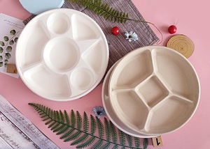 7 ngăn tùy chỉnh giấy dùng một lần ăn trưa tấm khay với nắp bên sự lựa chọn không thấm nước dầu chịu mài mòn Bộ đồ ăn dùng một lần - Product Image 4